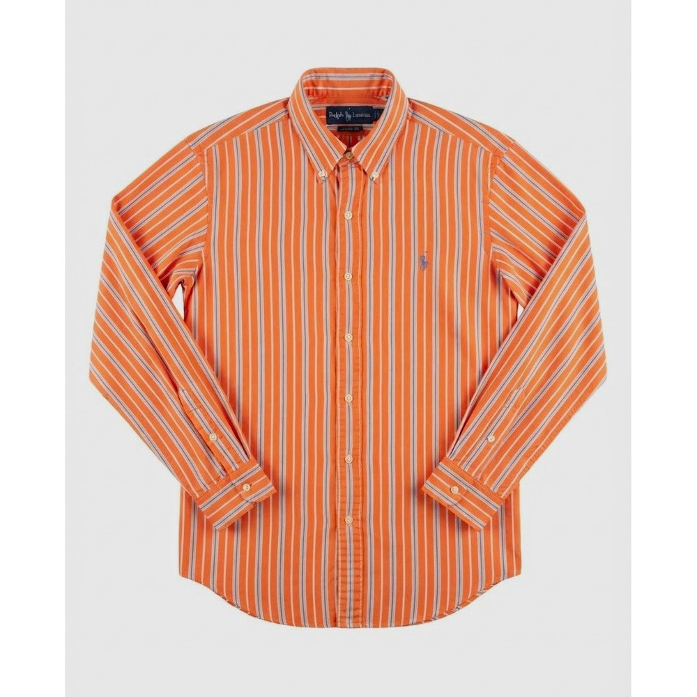 Ralph Lauren Classic Fit Mens M Long Sleeve Striped Cotton Button Down Shirt